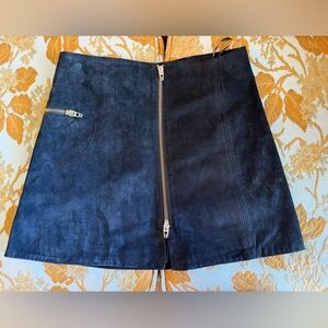 Black suede mini skirt